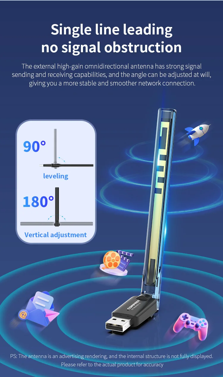 COMFAST 150Mbps Small Size CF-WU818N V2 USB Network  Wireless Adapter Free Driver Manufacture Price