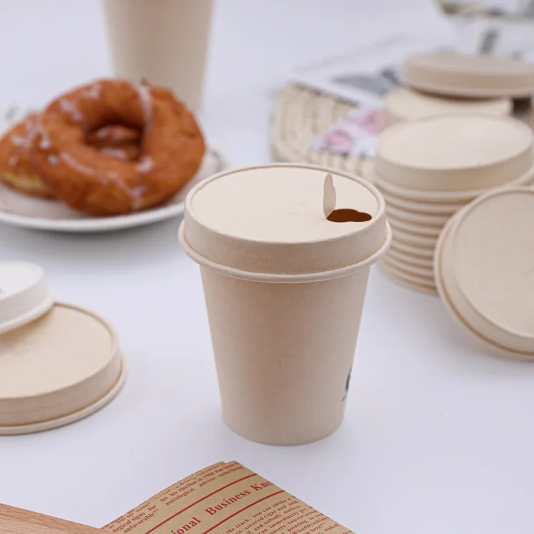 Biodegradable paper cup lid cover,Disposable craft paper lid,compostable coffee cup lid