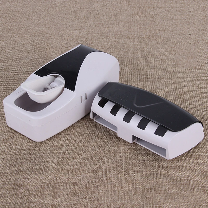 Wall Mounted Kids Toothbrush Holder Set Bathroom Tooth Brush Holder Toothpaste Squeezer Dispenser And With Automatic