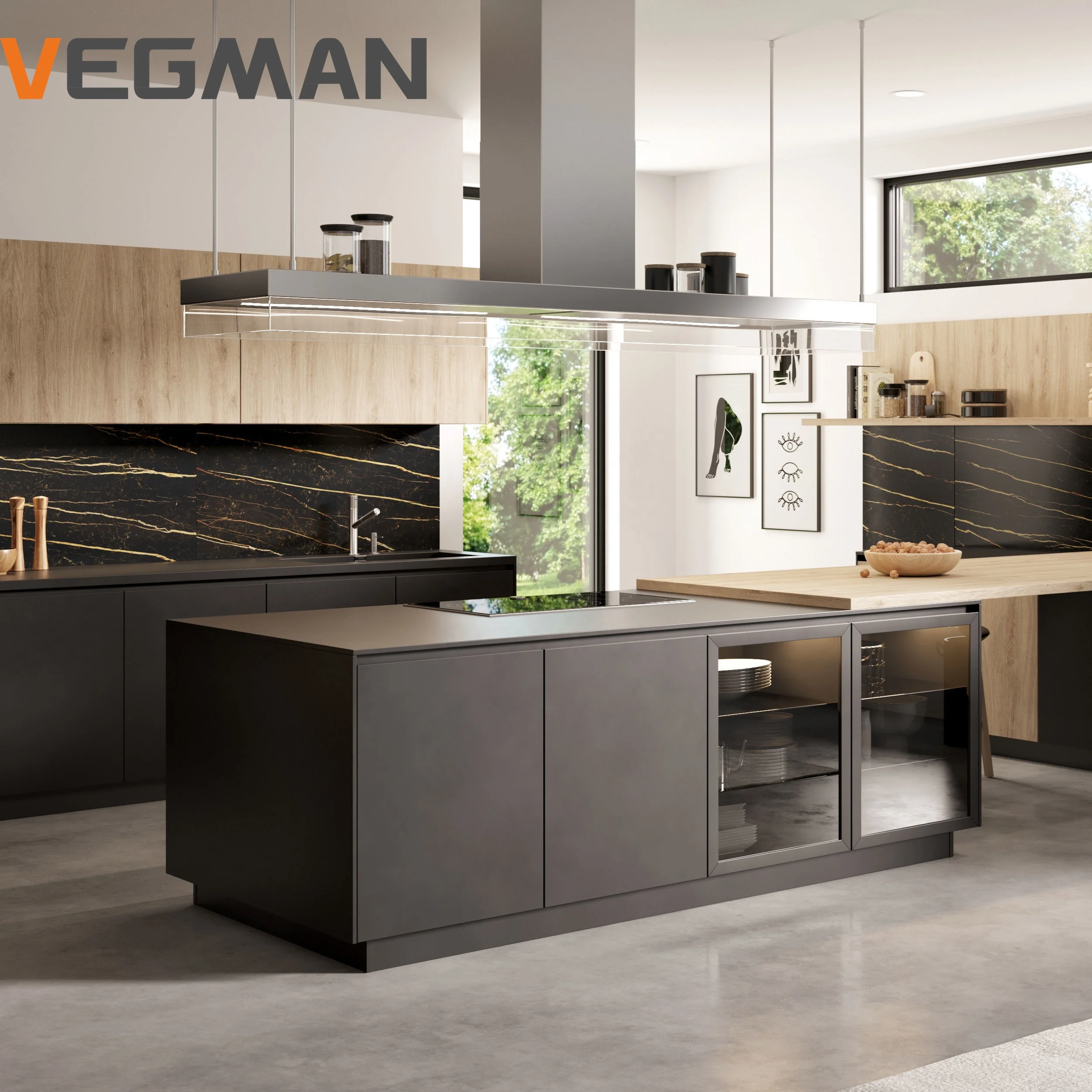 Custom Modern Kitchen Island Table Modular Pantry Kitchen Cabinets Ready To Assemble Furniture With Storage