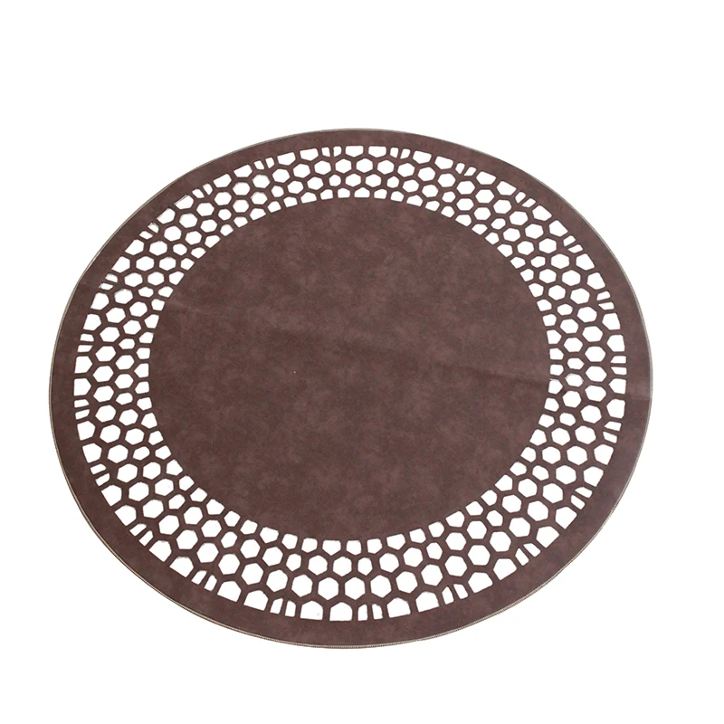 Vizon Bronze Runner Placemat rectangular round Stylish Modern Turkish Carpet for Living Room Floor Area Mat leather Petek Rug
