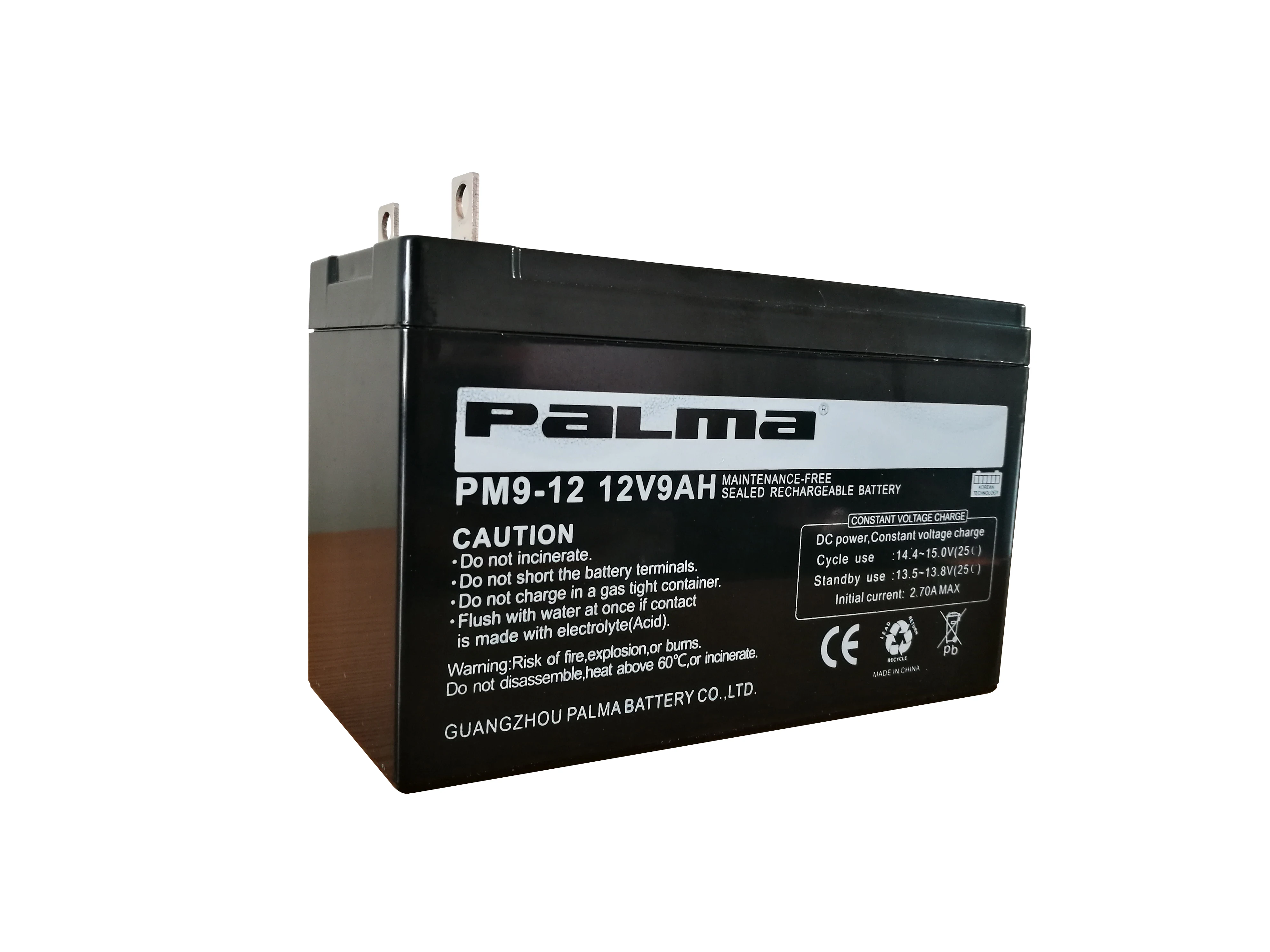 Palma 12v F2 Terminal Rechargeable 7ah batteries VRLA Battery 9ah 12ah