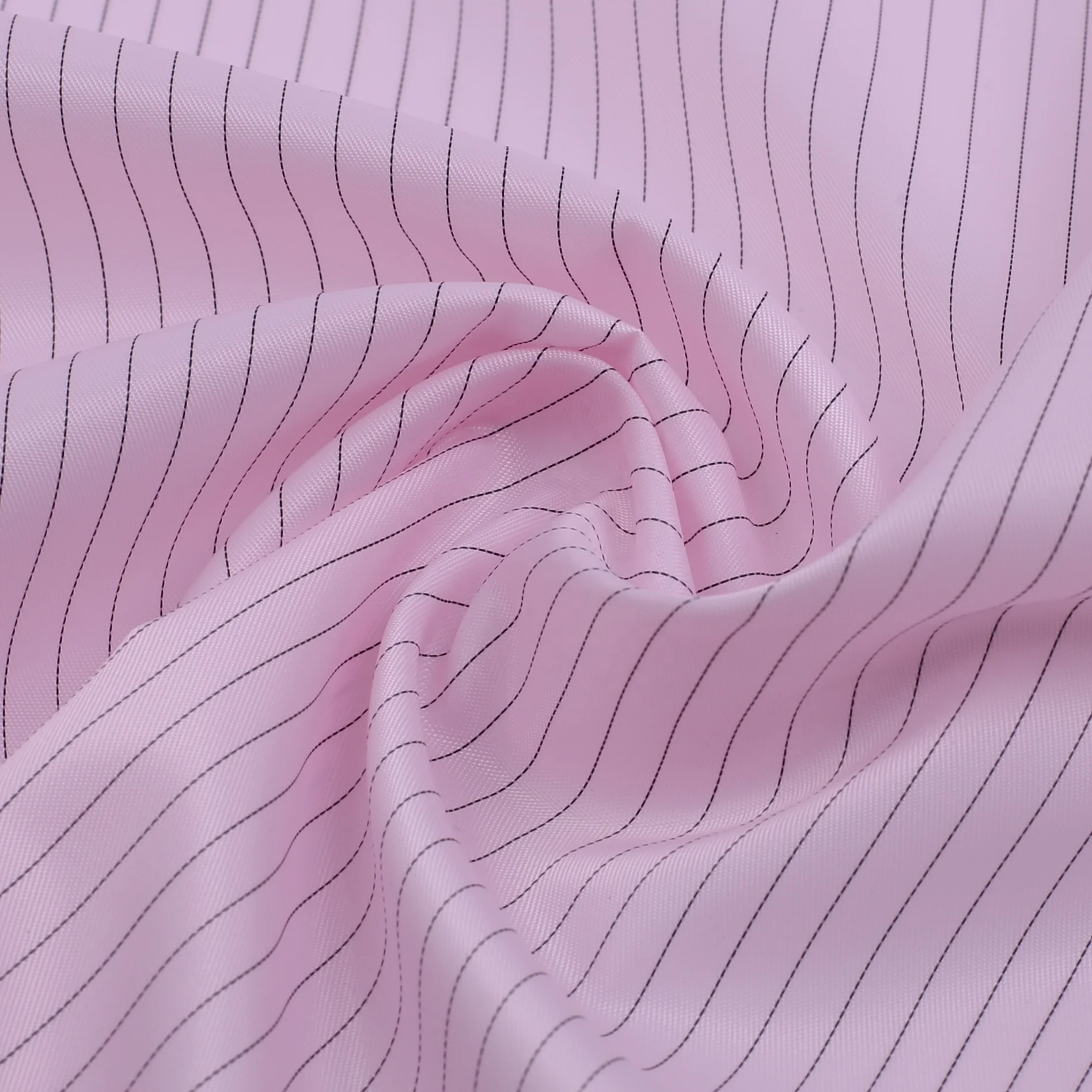 Wholesale 75D twill 99% Polyester +1% carbon fiber esd antistatic fabric for Workwear strip fabric Medical anti-static fabric