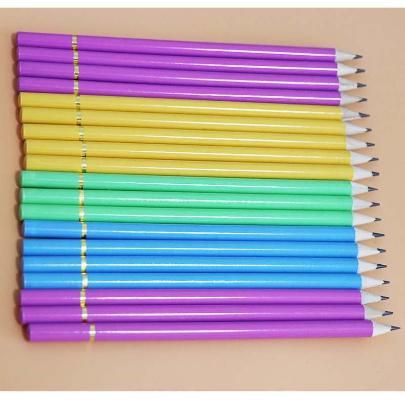 Wood Pencil Custom Logo Art Writing HB 2B Black Bag Cheap Set Body Good Lead Packing School Packaging Office Color Printing Type