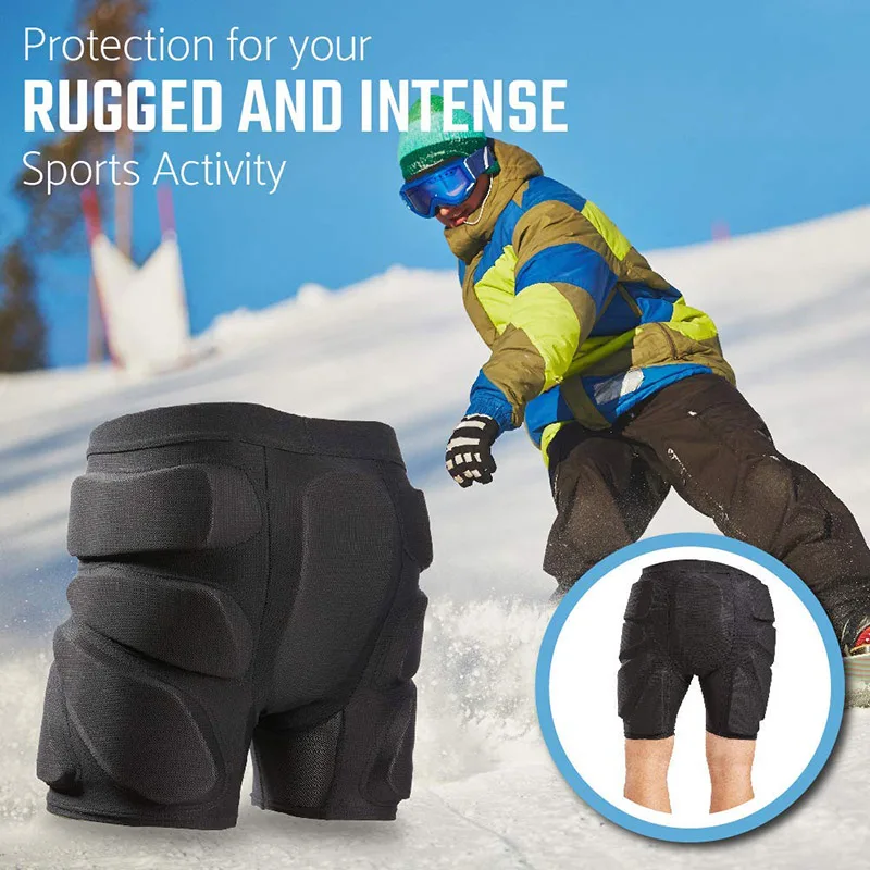 Snowboard Skate Ski 3D Protection Hip Butt Tailbone Padded Protective Shorts