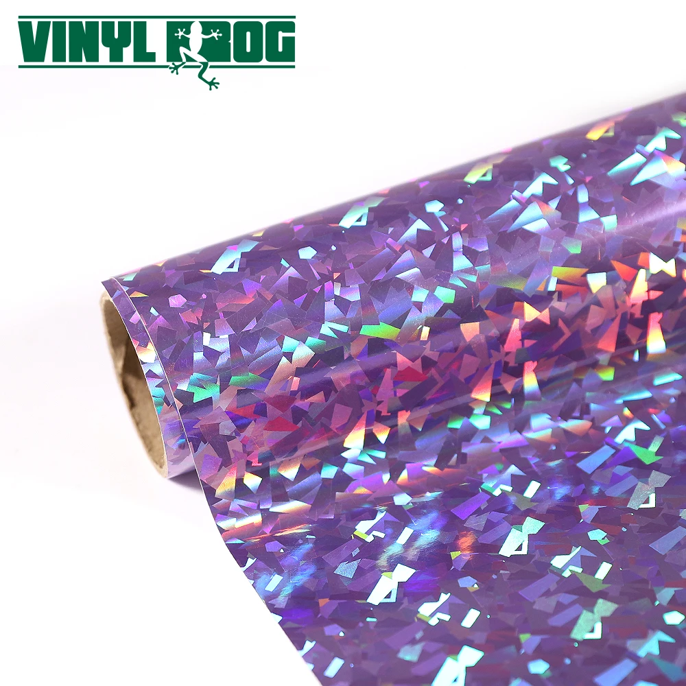 
New Product Oracal 651 Cutting Plotter DIY Craft Cricut Crack Holographic Light Purple Sticker Glitter Self Adhesive Vinyl Roll 