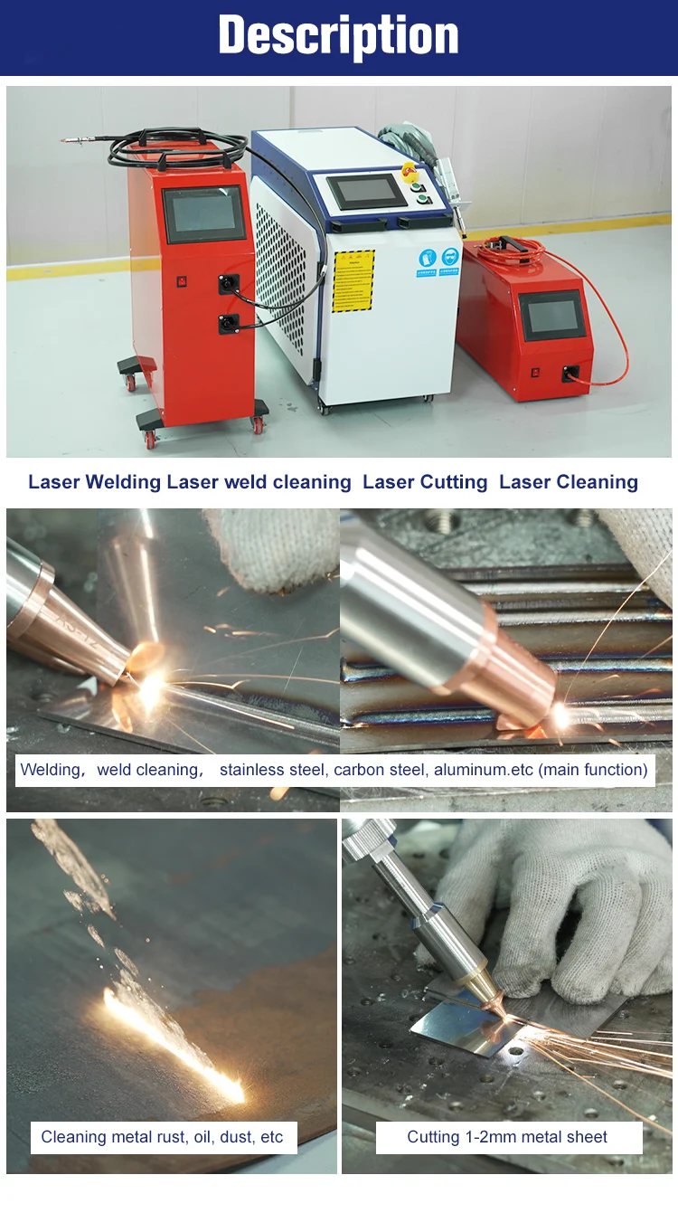 4in1 Industrial Laser Welder Multifunction Fiber Laser Welding Cleaning Cutting Machine For Metal 1500W 2000W 3000W