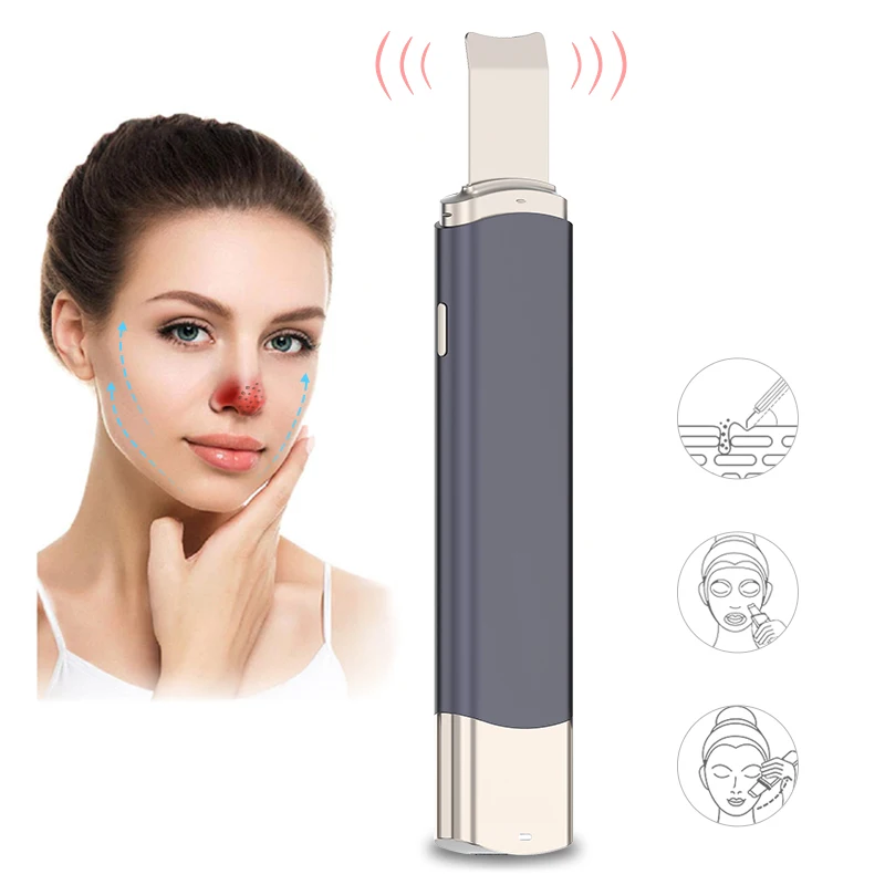 Ultrasonic Peeling EMS Face Cleaning Spatula Beauty Device Facial Cleaner Machine Ultrasound Lifting Ultrasonic Skin Scrubber