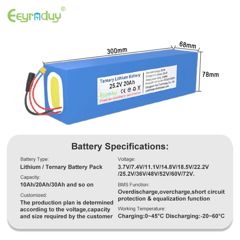 Li ion Battery Pack 24v 20ah 50ah Lithium Rechargeable Battery 24 volt 48v 36v Electric Scooter Battery for Powered Scooter
