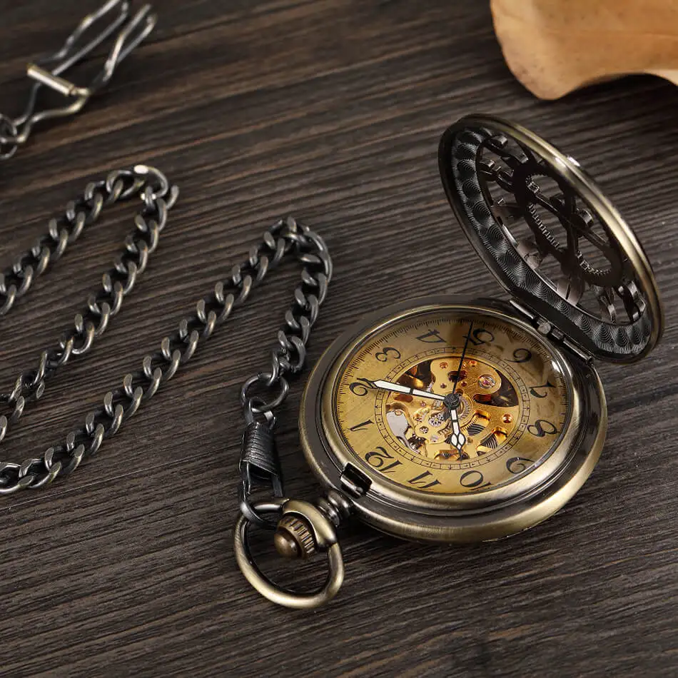 OEM ODM Suppliers Manufacture logo Brand Vintage Bronze Watch Automatic Pocket Watches for Men in Bulk Wholesalers