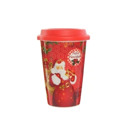 2023 Red Christmas Santa Coffee Cup Christmas Ceramic Art Mug Drinking Mug with gift box