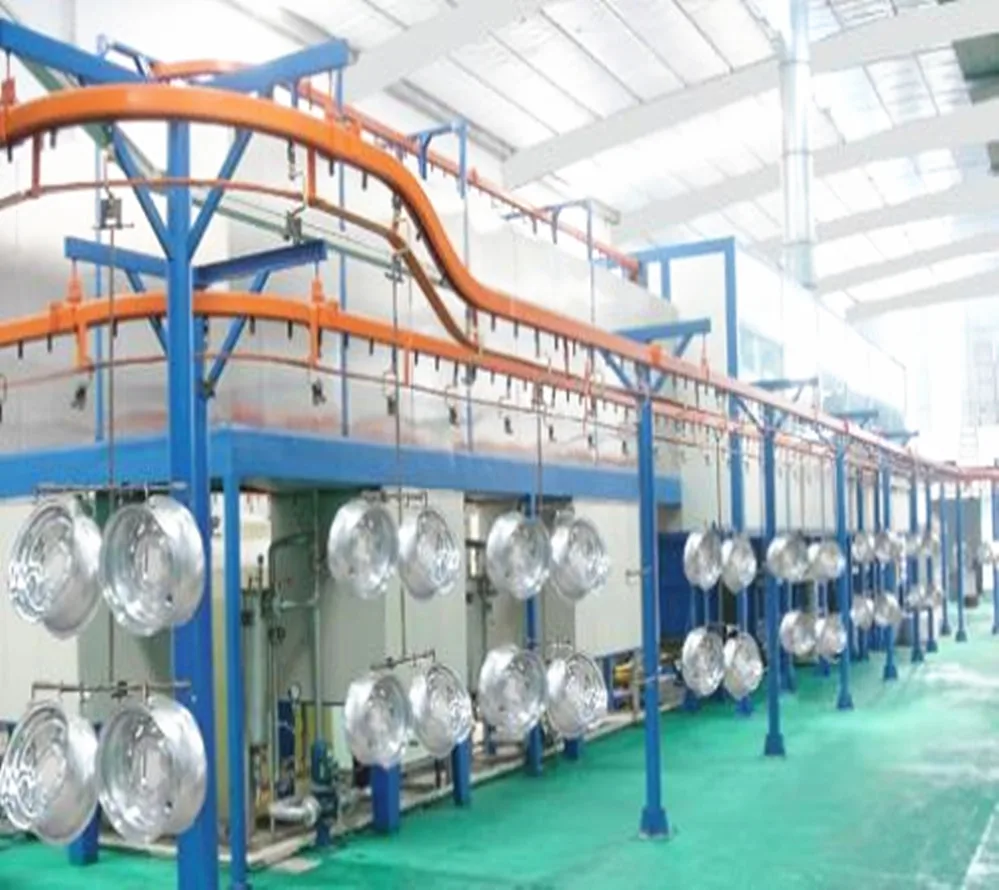 Automatic conveyor wheel hub spraying line