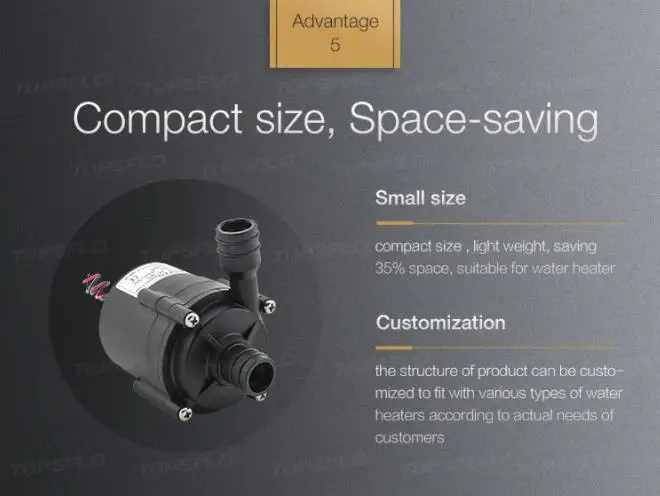 DC centrifugal brushless electric water heater booster pump 20L/min(3 phase motor,long lifetime)