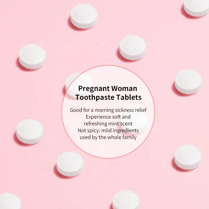 Women Teeth Whitening Toothpaste Tablets Mouthwash Tablets Solid Toothpaste Tabs Ginger Lemon Toothpaste Tablets