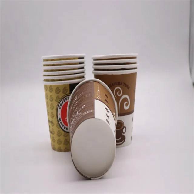 Customized Printed LOGO Eco Friendly Brown Kraft Disposable Paper Coffee Cup