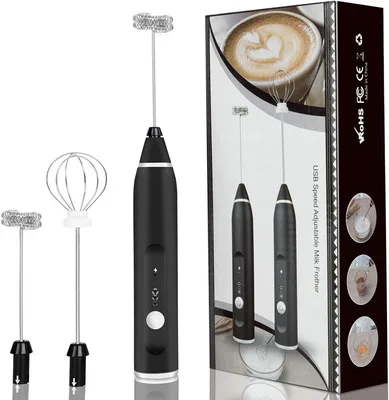 Stainless Steel USB Rechargeable Milk Frother Coffee Milk Foam Frother Mini Blender Drink Mixer for milk eggs