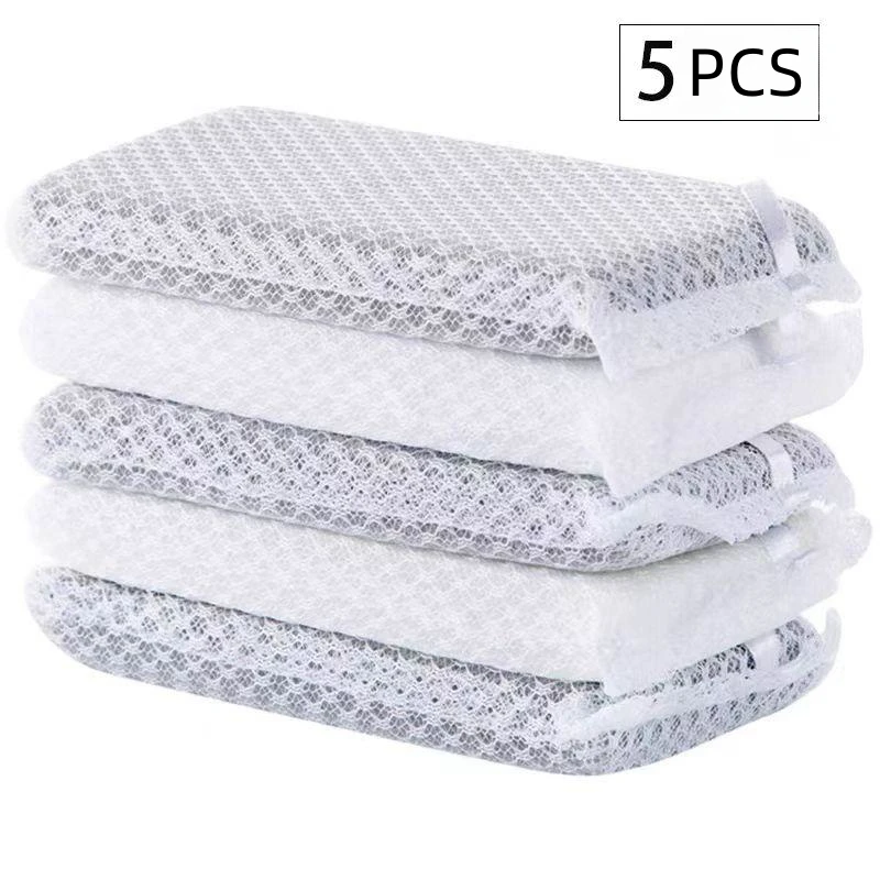 Multi Usage Low MOQ Household Cleaning Tools Sponge Netted Kitchen Scrubber Sponge for Cleaning Dish washing