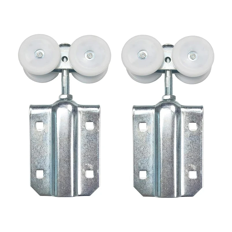 WEKIS Galvanized Heavy Duty Sliding Barn Door Hardware Pulley Set Dual Axis Slide Gate Hanging Roller Box Rail Hanger