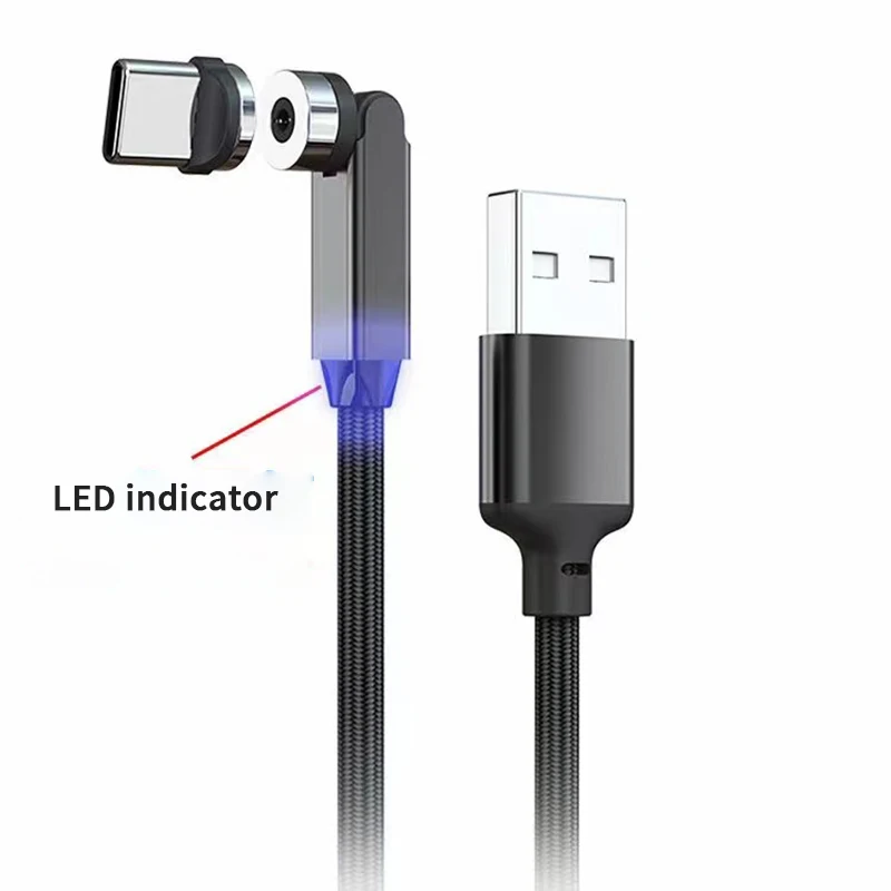 540 Degree Free Rotation USB C Magnetic Cable 3 in 1 Connectors Magnet Cable 3A Fast Charger Type C Cable for Mobile Smartphone