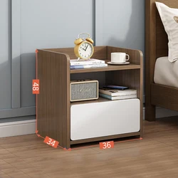 Haohe OEM Bedside Table with 2 Drawer Wood Panel Night Stand with Storage End Table Nightstands for Bedroom Room