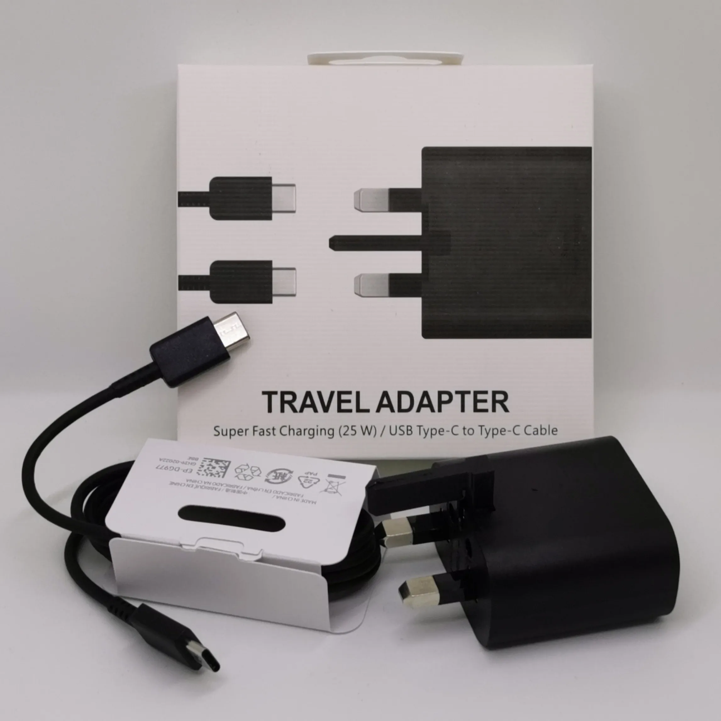 Super Fast Charger 25W UK 3 pin charger C USb Phone quick Charger For Samsung Galaxy Note10 20 Travel Adapter