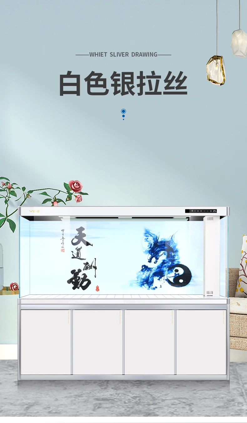 Оптовая продажа, высококачественный супер белый HD стеклянный аквариум YEE, аквариум KOI Arowana с корпусом