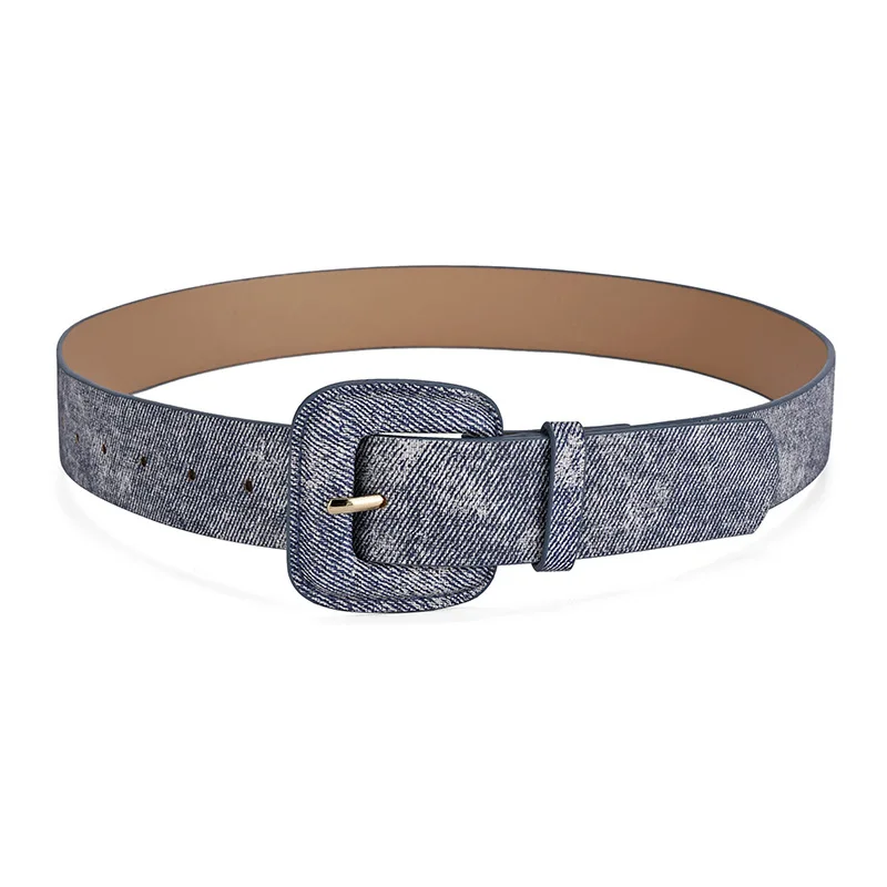 Ladies fashion belt, PU covered buckle belt, big buckle belt