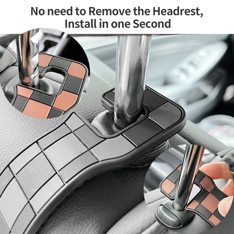 Car Organizers and Storage Accessories PVC Car Purse Hanger Holder for Bags Double Car Seat Headrest Hooks