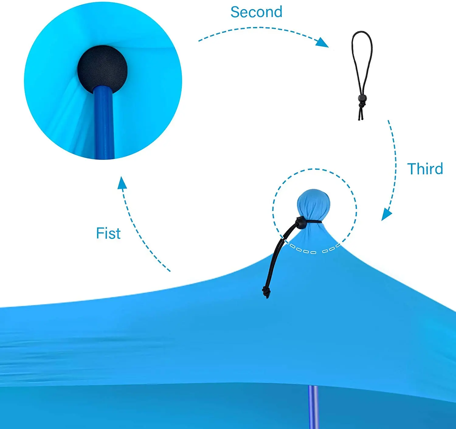 UV50+ Summer Beach Sunshade Tent Outdoor Beach Tent Camping Hexagonal Beach Tent