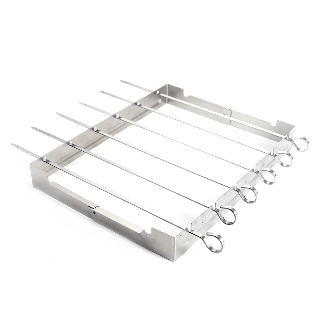 Barbecue Skewers Stainless Steel Foldable Bbq Grill Skewers Shish Kabob Set with Foldable Large Grill Rack