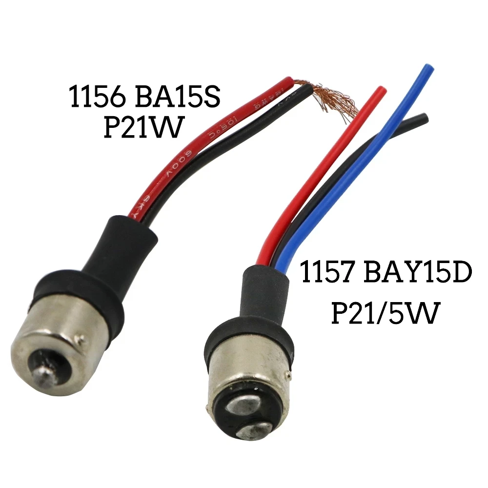 BA15S 1156 BAY15D 1157 Connector Male Adapter Wiring Harness for Car Motorcycle Headlight Tail Lamp Turn Signal Lights Retrofit