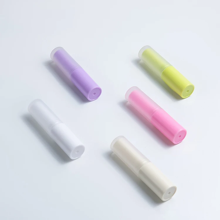 3ml 4ml Mini Plastic Tube Lip balm Stick Clear Pink purple round Empty Lip Balm Tube Wholesale Lipgloss Tubes