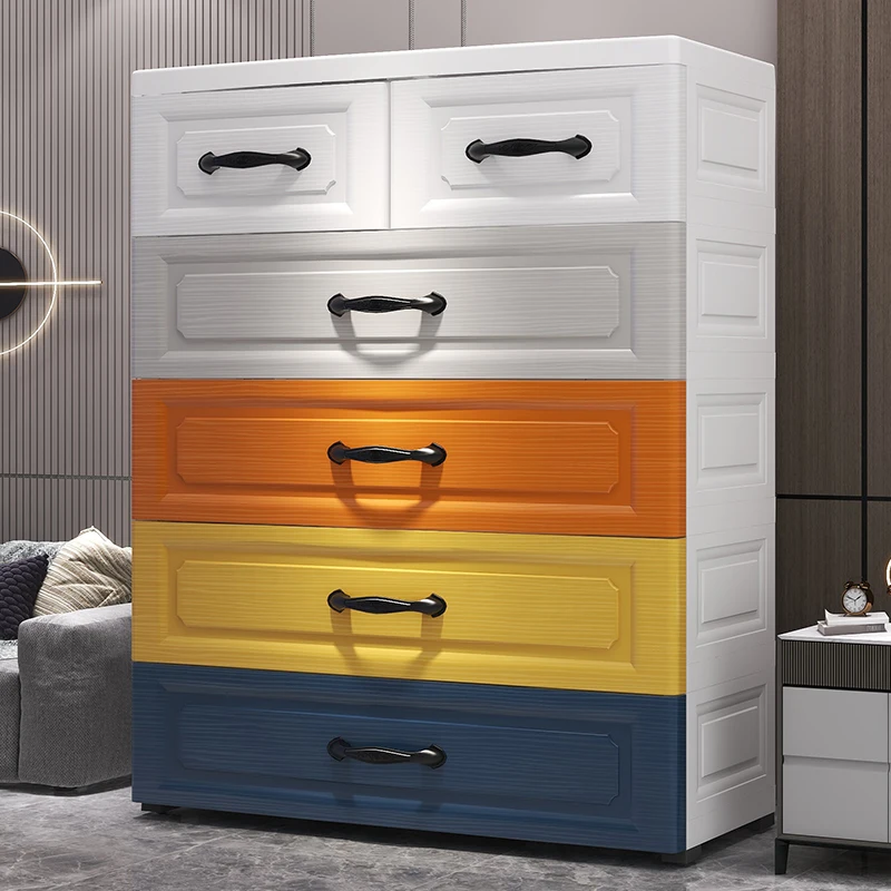 78 CM Multi-function drawer type storage cabinet Household Nightstand multi-layer plastic room domestic bedroom storage cabinet