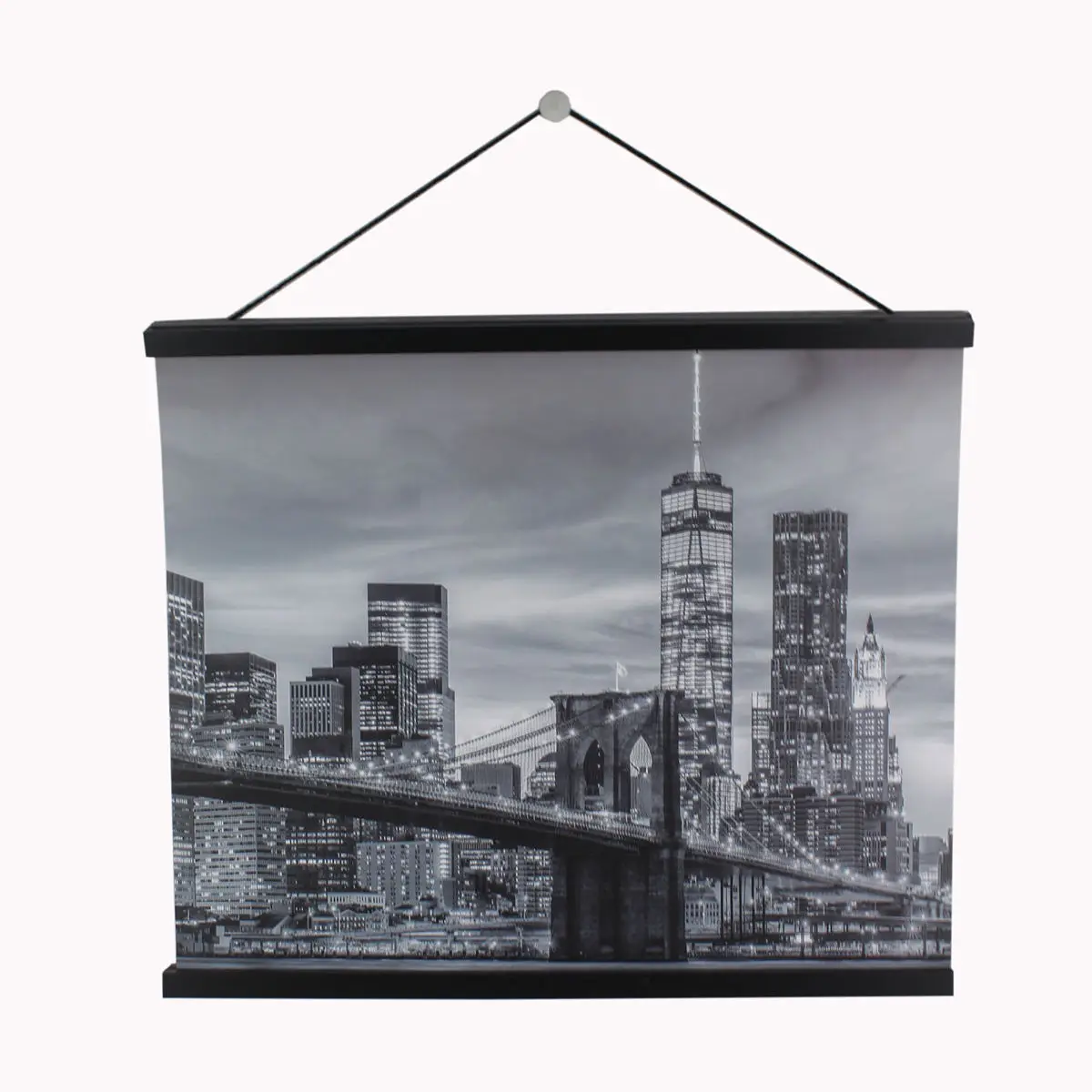 Wholesale Products Wood Canvas Painting Wall Hanging Scroll Photo Frame With Rope