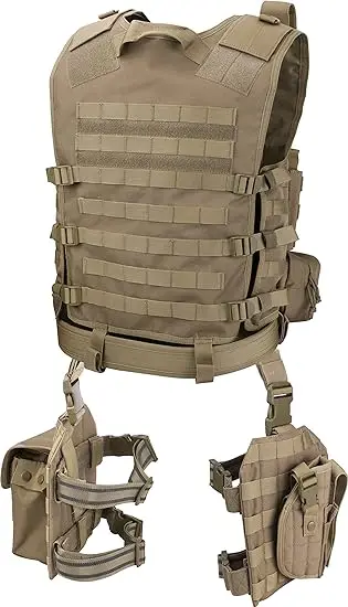 600D Nylon Quick Release Magazine Pouch Response Light  Tactical Vest WIth Leg Bag Holster
