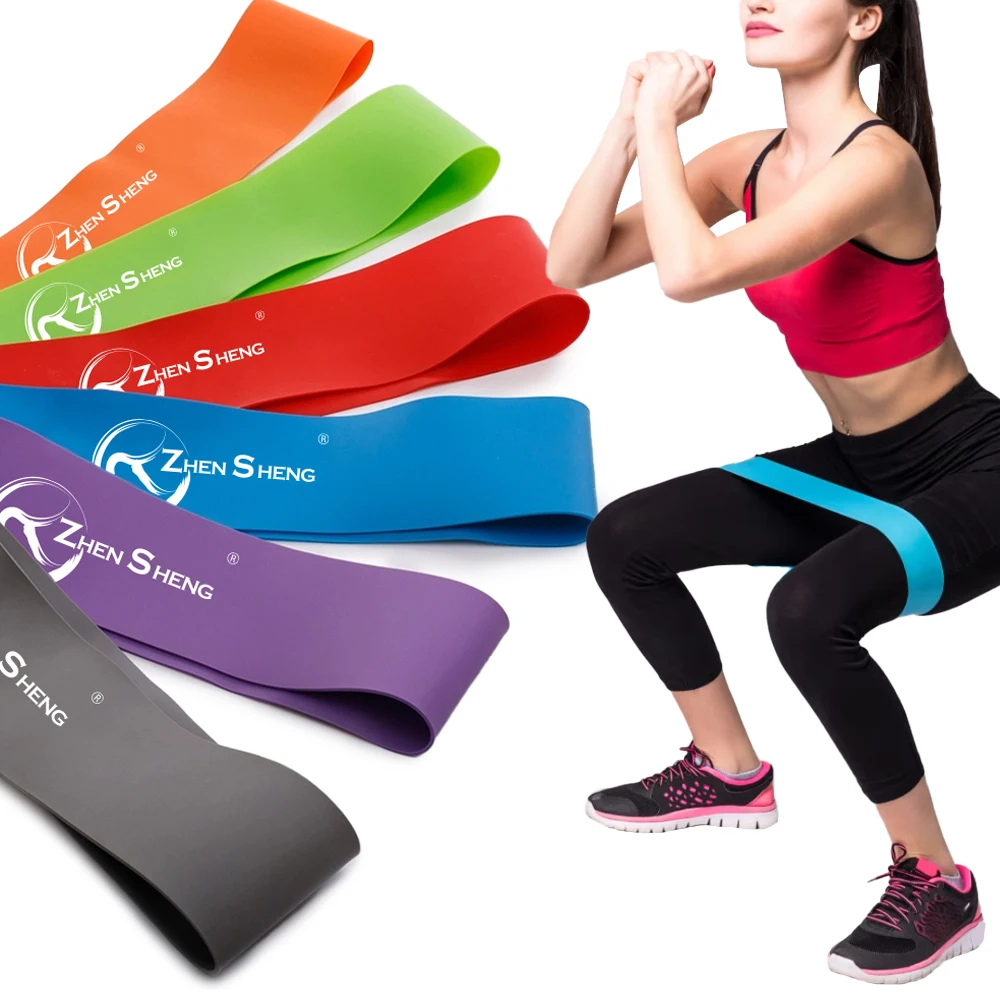 Zhensheng Brand New Custom printed Short Mini Elastic Hip Leg Exercise resistance loop bands workout