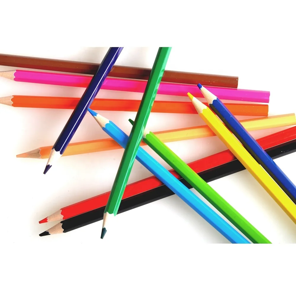wholesale customized logo 7 inches basswood hexagonal 12 colors pencil for kids