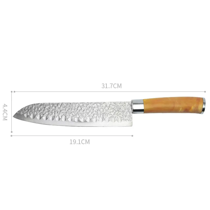 8 inch Sharp Stainless Steel Pro  Kitchen Chef Santoku Knife Best for Home and Restaurant with Comfortable Handle