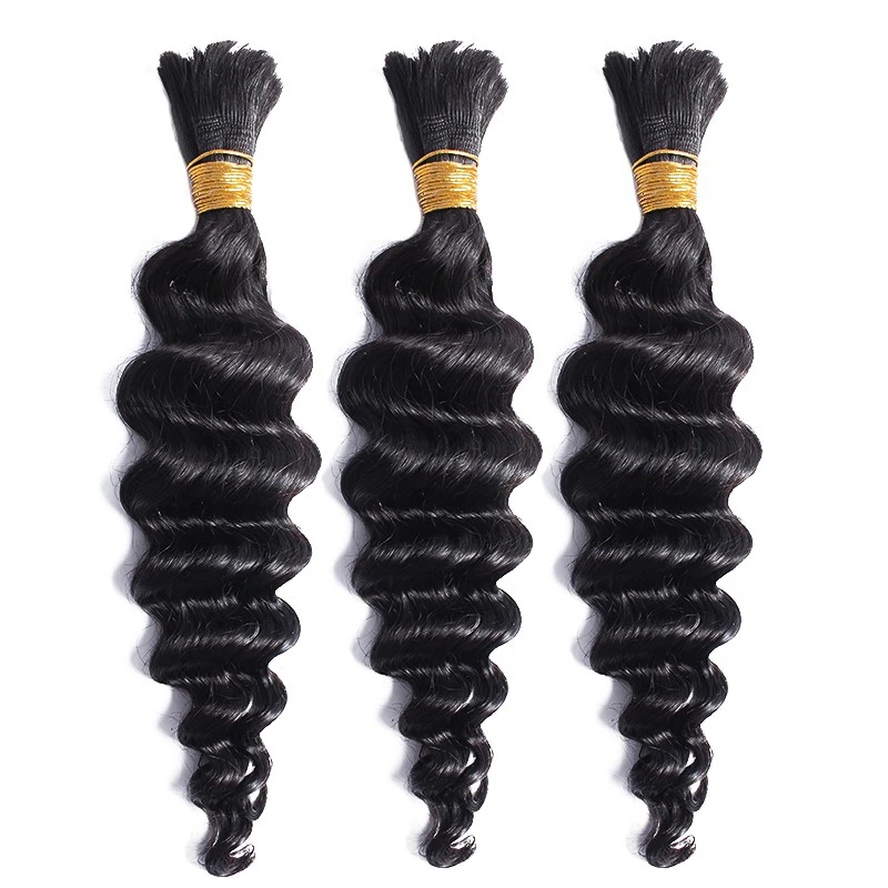 2024 Unprocessed Raw European Natural Human Hair Bulk wave Virgin Human Hair Braiding Bulk  for braiding