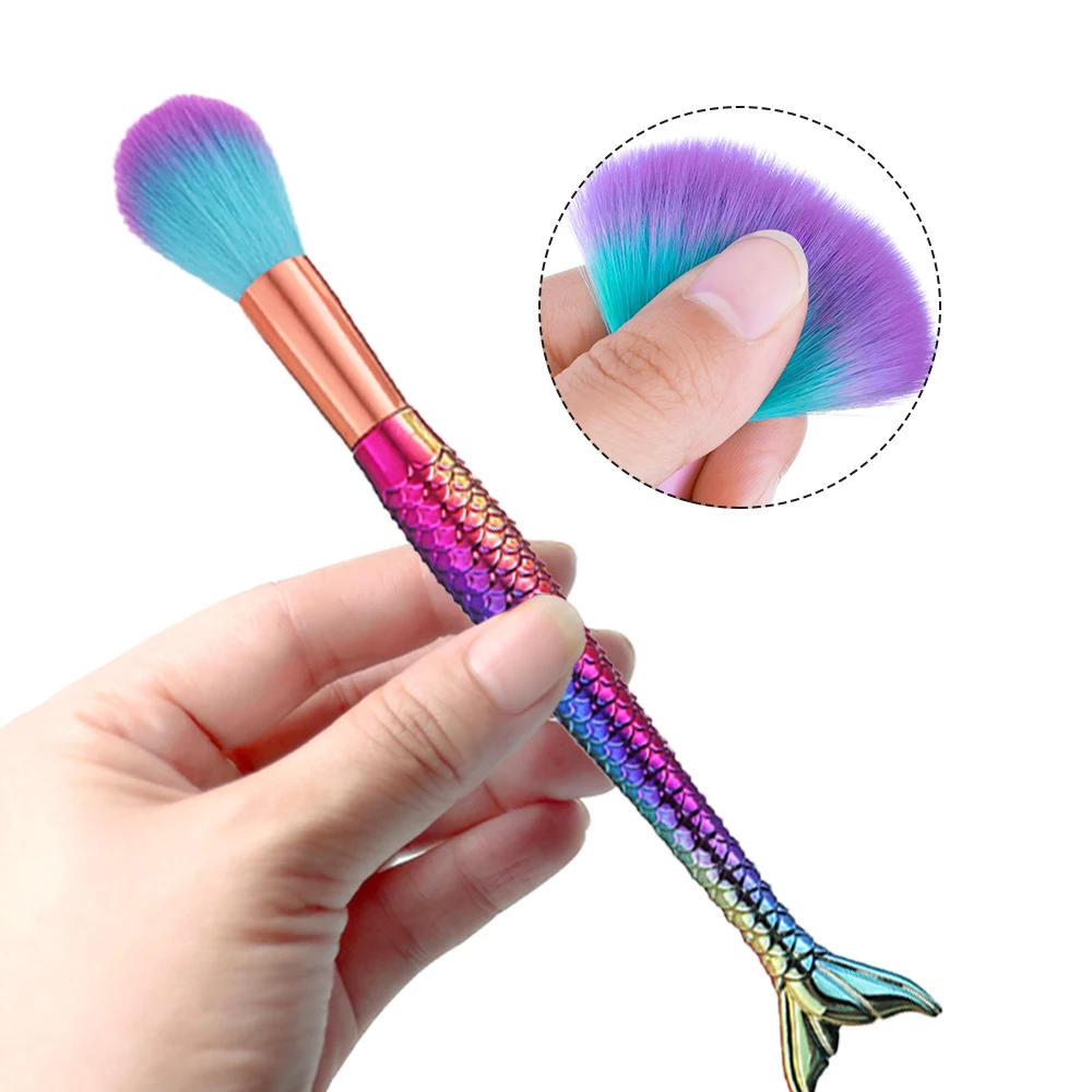 New Unique Handle Gradient Handle OEM Nail Dust Brush Manicure Nail Cleansing Brush for Nail Art Supplies