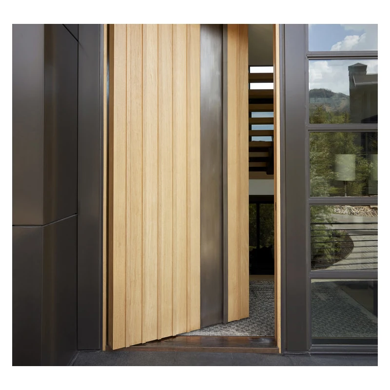 Hihaus new steel and wooden heavy duty large pivot modern entrance entry door