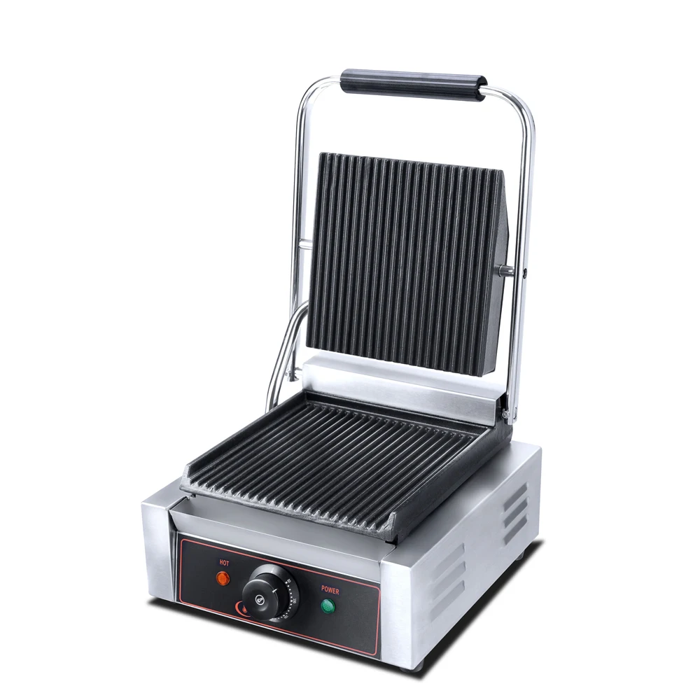 Hot sale Commercial Use Kitchen Equipment Stainless Steel Electric Panini Sandwich Press Maker Grill electric Contact Grill