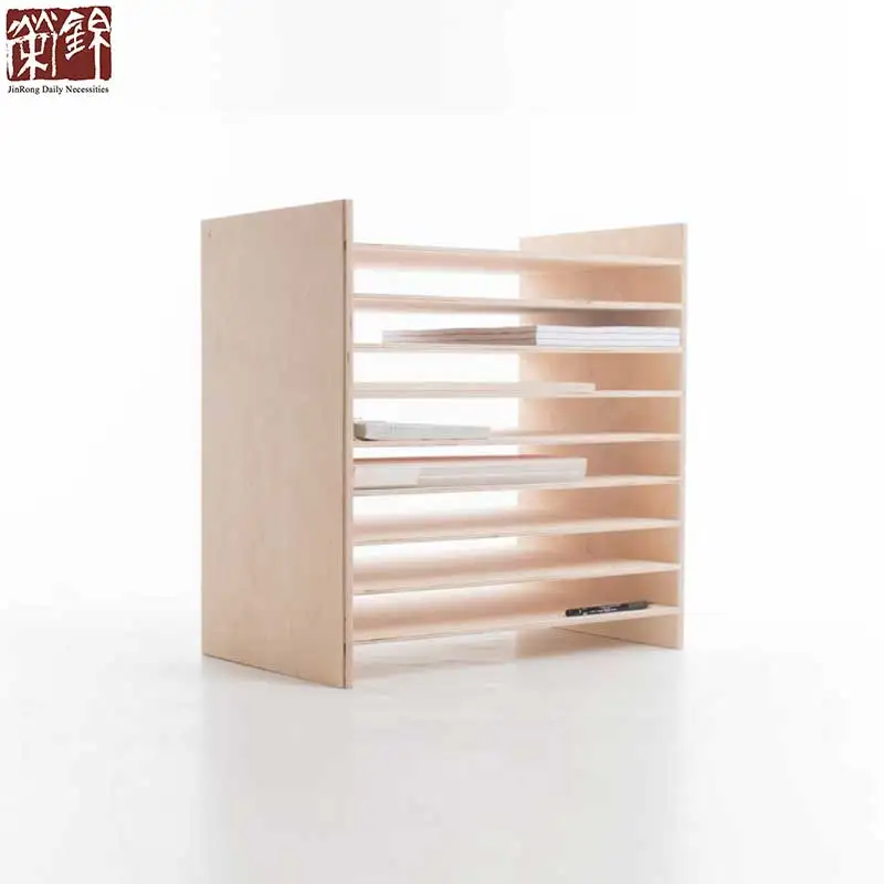 Kids study room furniture Baltic Birch Shelves Desktop Organizer A3 paper rack