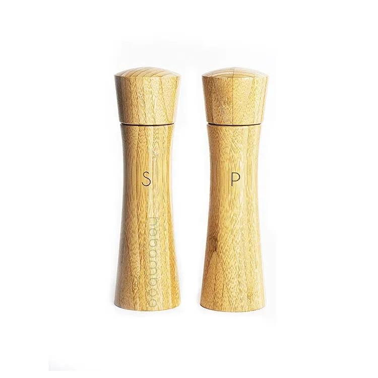 Eco Friendly Kitchenware Bamboo Adjustable Salt and Pepper Grinder Mill