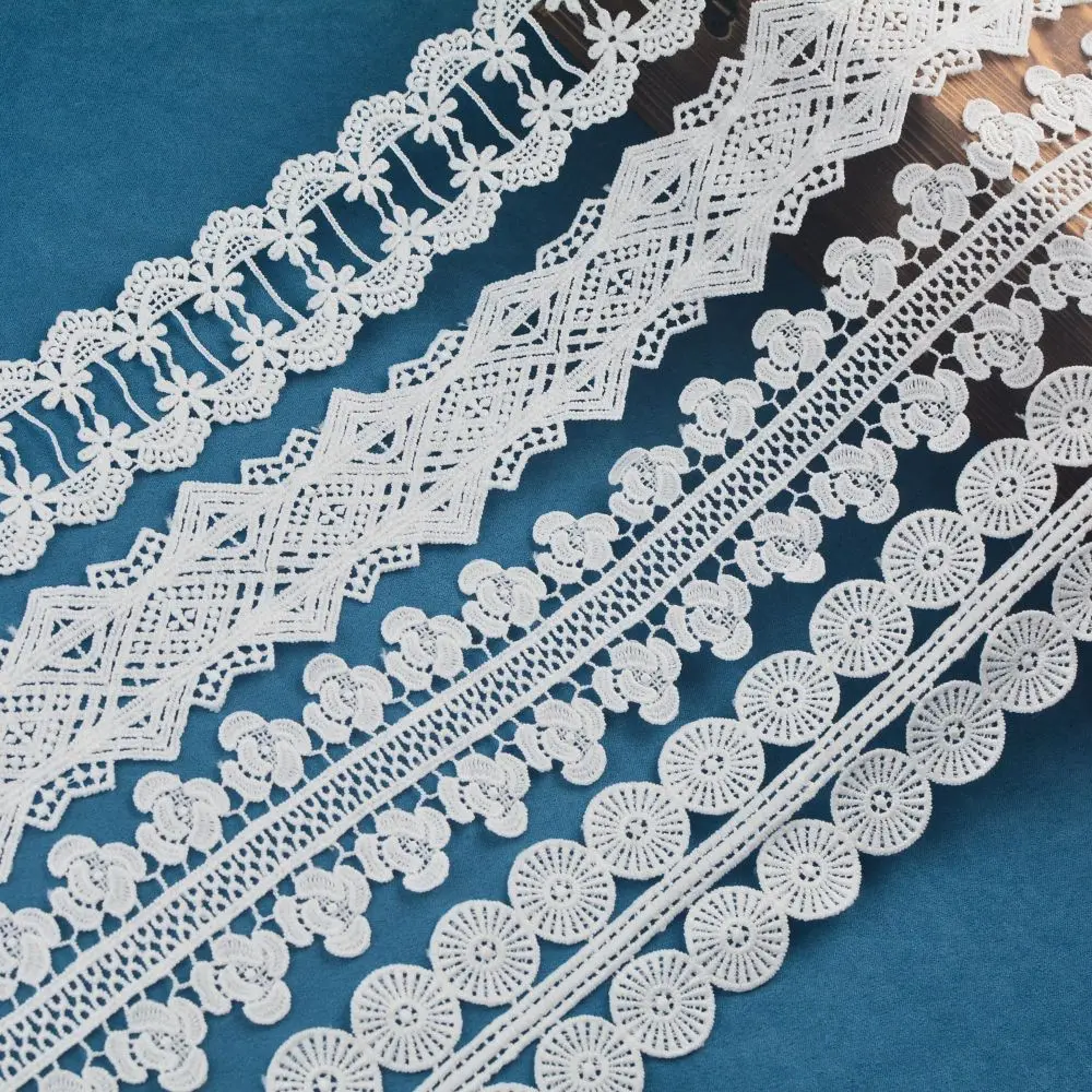 Factory Wholesale bridal fancy white Border Sequins With Sequins Voile Lace Mesh Lace polyester embroidery Wedding Lace trim