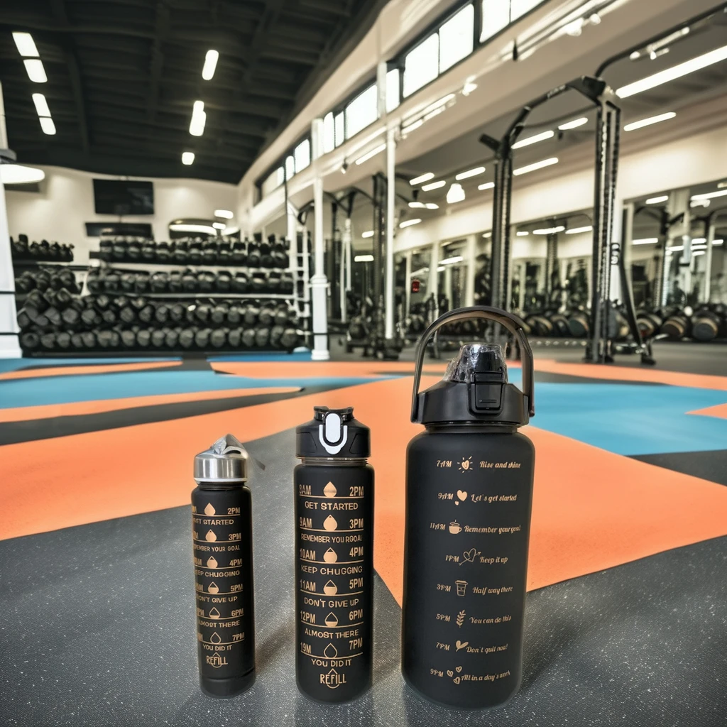 Direct Drinking 2L Sports Water Bottle 800/10000ml Motivational Time Marker 32oz 3-in-1 PC Gym Students Insulated Plastic