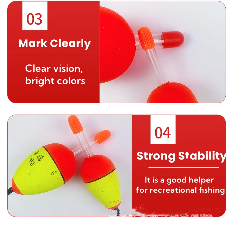 Long Throw EVA Foam Fish Float with Luminous Stick Wild Fishing Belly Insert-Foam Chain Fish Float