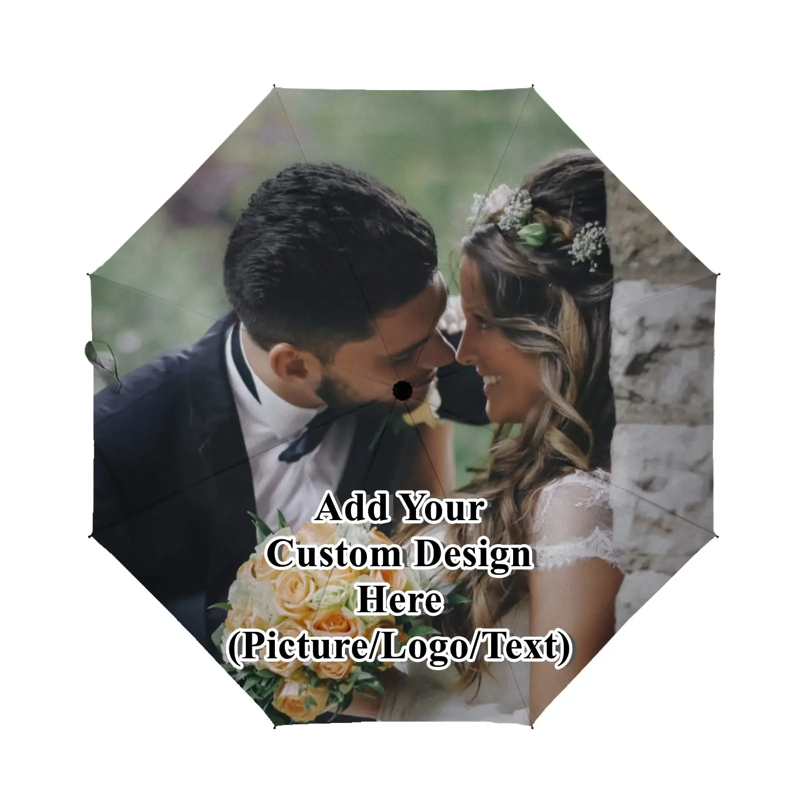 Personalized Custom Photo Umbrella Sun Rain Travel Umbrella with Pictures Design Your Own Image and Text Gifts for Friends Logo