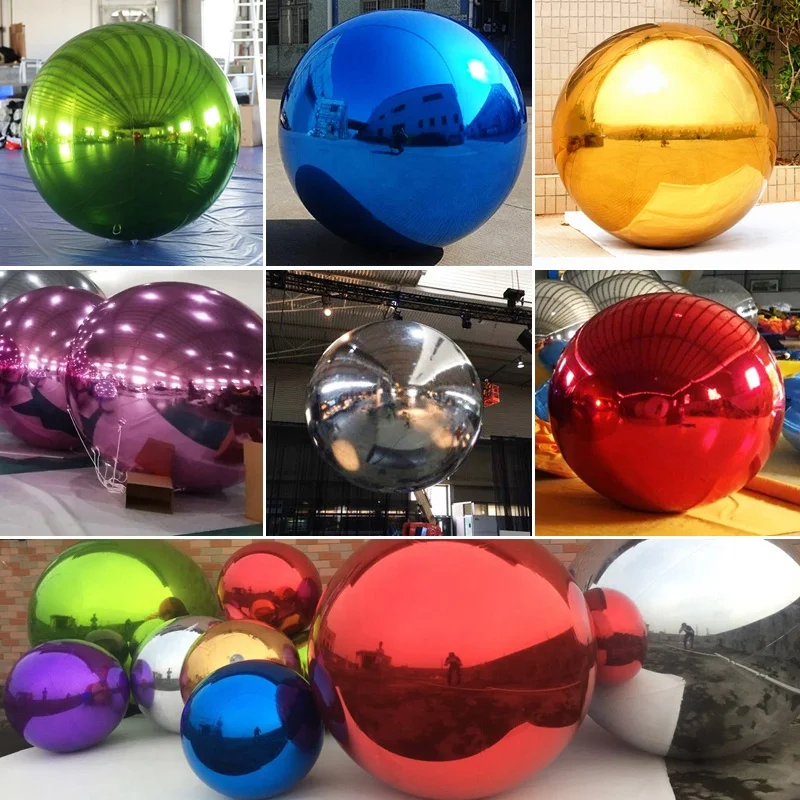 Large Event Decoration PVC Balls Floating Sphere Mirror Balloon Disco Shinny Inflatable Mirror Ball