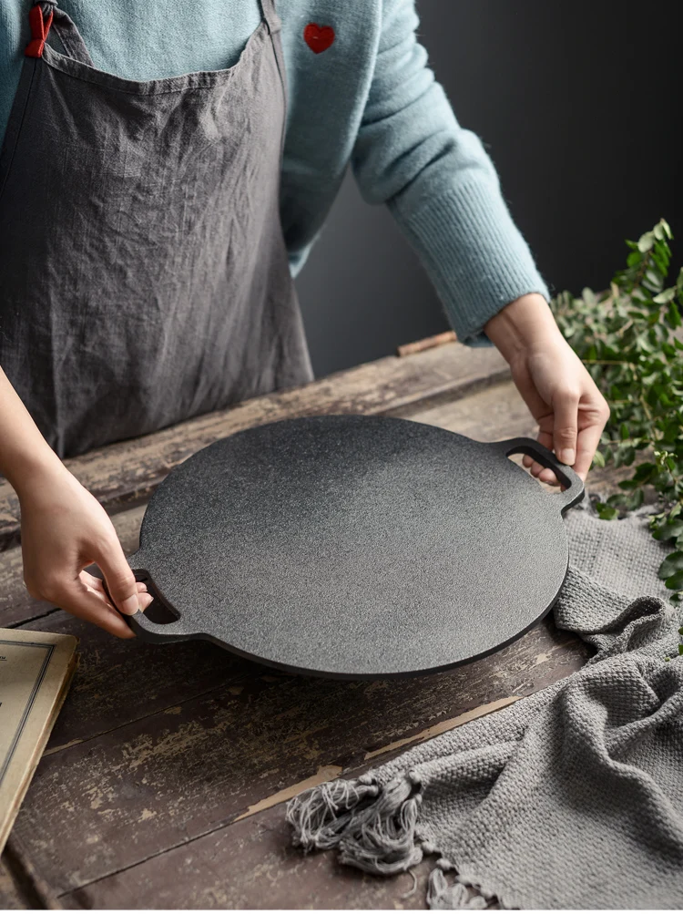 Wholesale cast iron round grill pan roasting pan cast grill fry pans